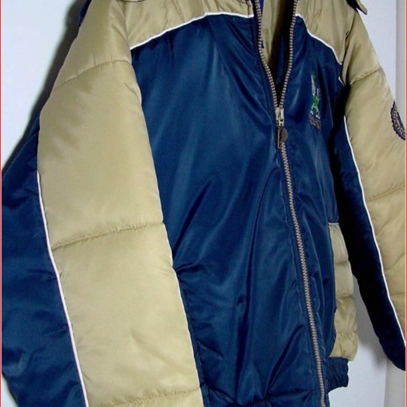 Vtg Pro Players Puffer Hooded Notre Dame Blue /Yellow Jacket Sz 2XL - Picture 5 of 8